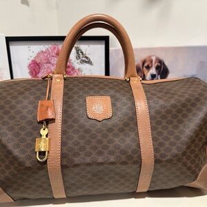Celine Brown and Tan Travel Bag
